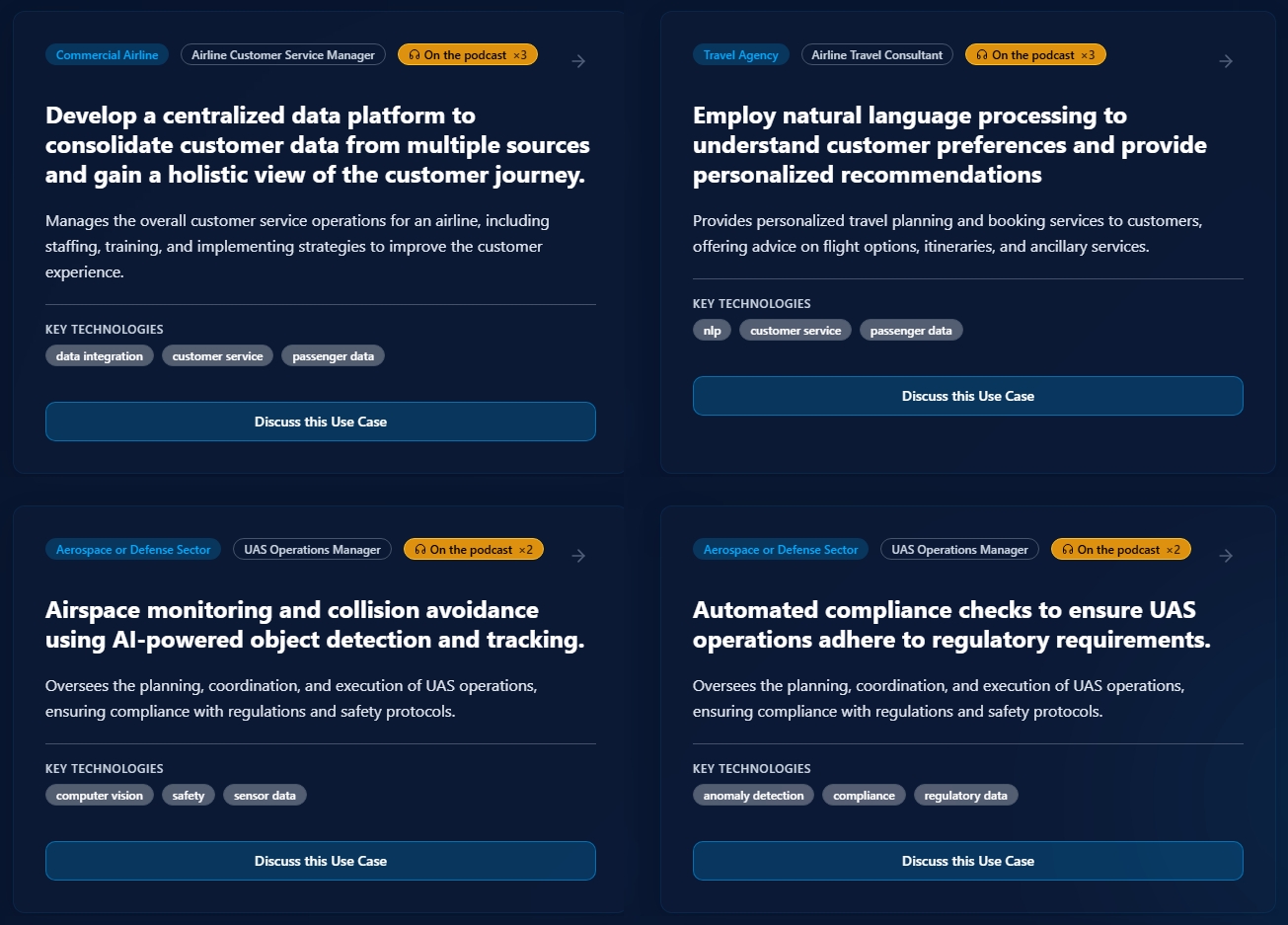 Aviation AI use case directory