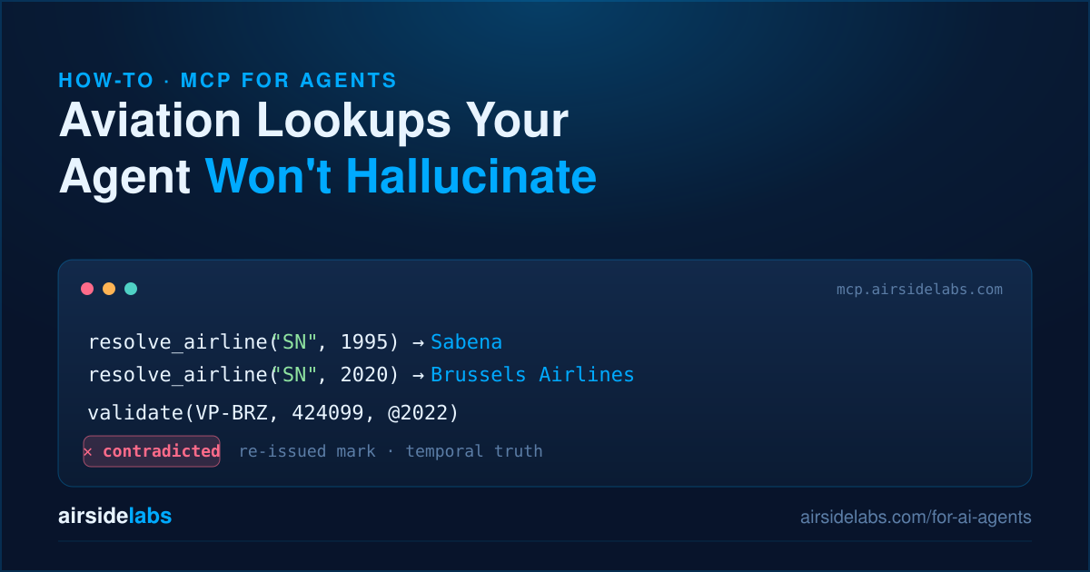 Give Your Ops AI Agent Aviation Lookups It Won't Hallucinate